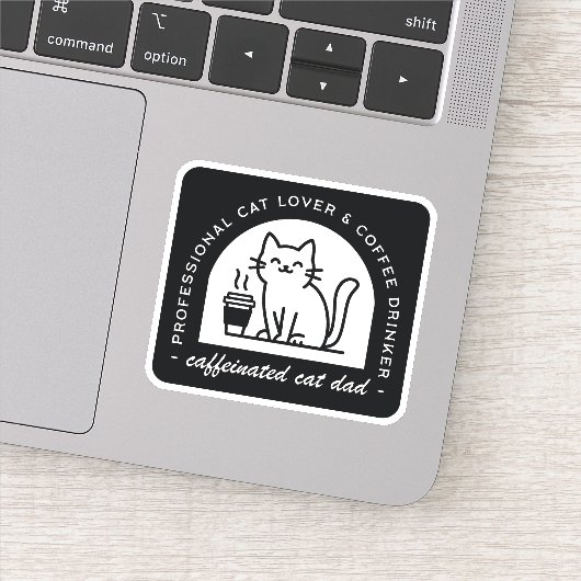 Cat dad funny coffee lover シール (詳細)