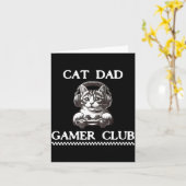 Cat Dad Gamer Club Funny Cat Lover Gaming Game Fat カード (黄色い花)