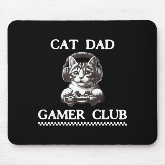 Cat Dad Gamer Club Funny Cat Lover Gaming Game Fat マウスパッド (正面)