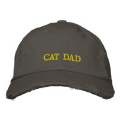 Cat Dad Love Simple Style Hat Funny Cat Lover Gift 刺繍入りキャップ (正面)
