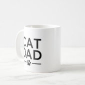 Cat Dad Minimal Clean Cat Lover Design コーヒーマグカップ (正面左)