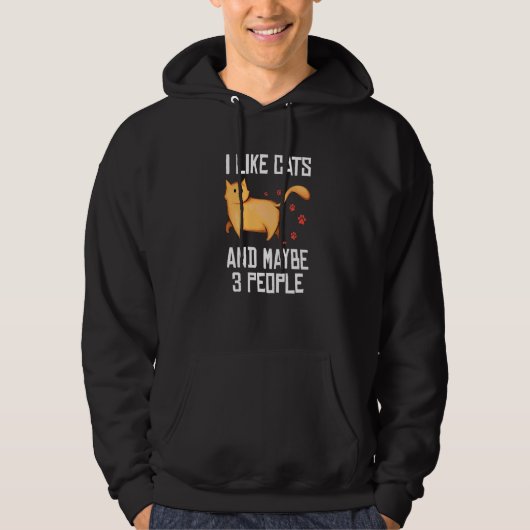 Cat Dad Mom  Cat  I like Cats And Maybe 3 People パーカ (正面)