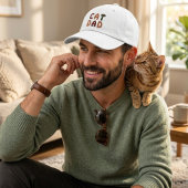 CAT DAD Orange and Brown Typography 刺繍入りキャップ