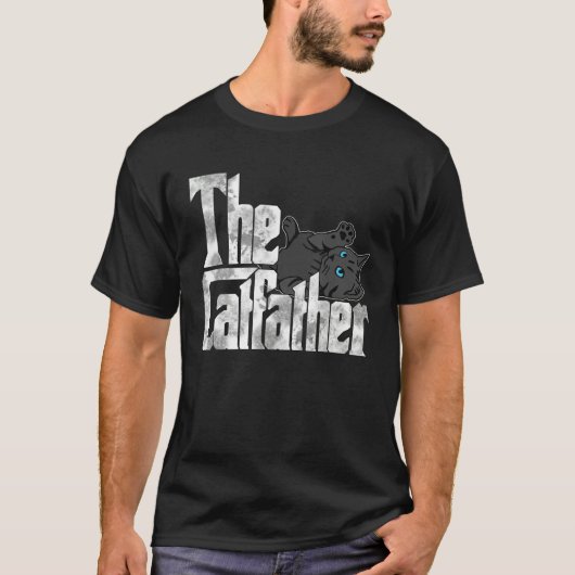 Cat Dad The Catfather Crazy Black Cat Father Kitty Tシャツ (正面)