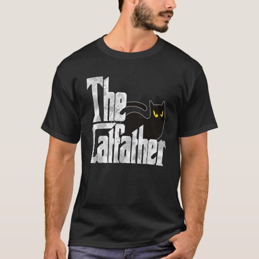 Cat Dad The Catfather Crazy Black Cat Father Kitty Tシャツ (正面)