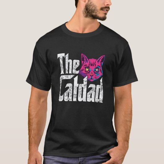 Cat Dad The Catfather Crazy Cat Father Kitty Daddy Tシャツ (正面)