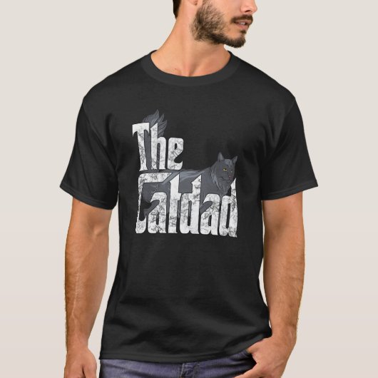 Cat Dad The Catfather Crazy Cat Father Kitty Daddy Tシャツ (正面)