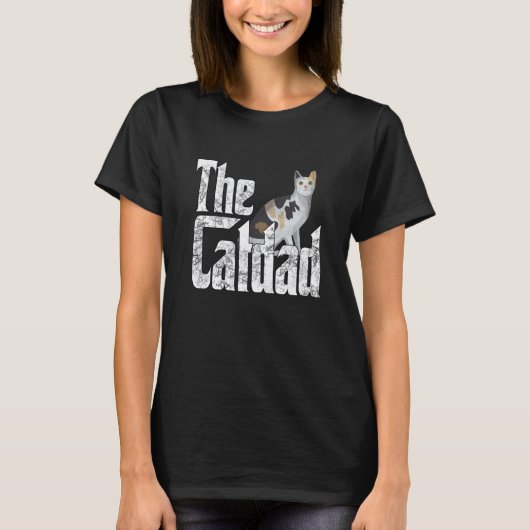 Cat Dad The Catfather Crazy Cat Father Kitty Daddy Tシャツ (正面)