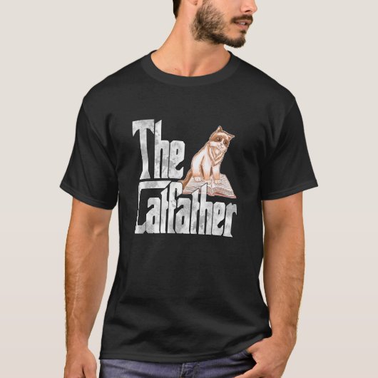 Cat Dad The Catfather Crazy Cat Father Kitty Daddy Tシャツ (正面)