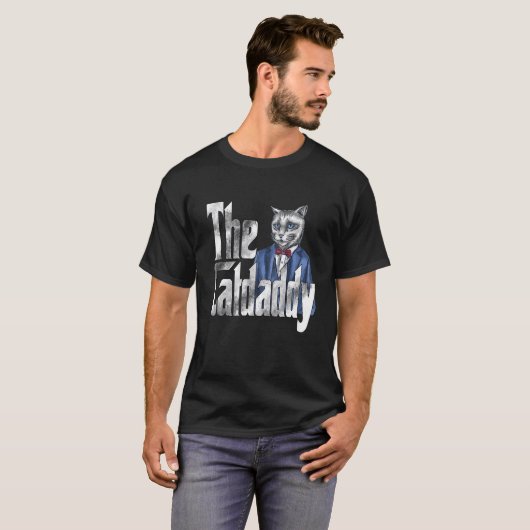 Cat Dad The Catfather Crazy Cat Father Kitty Daddy Tシャツ (正面フル)