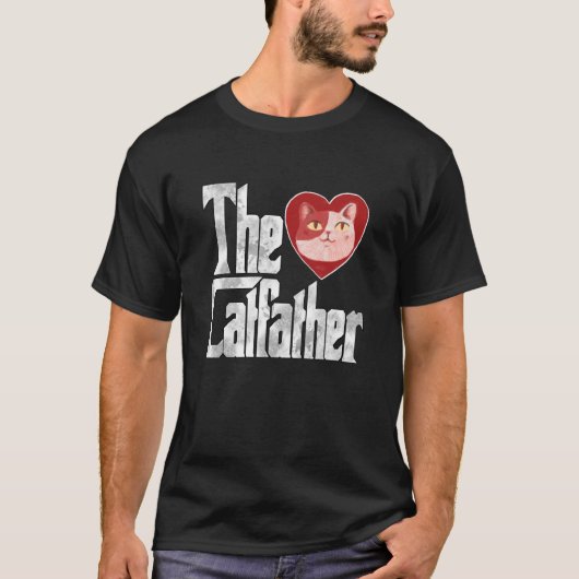 Cat Dad The Catfather Crazy Cat Father Kitty Daddy Tシャツ (正面)