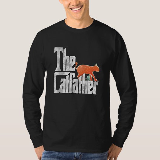 Cat Dad The Catfather Crazy Cat Father Kitty Daddy Tシャツ (正面)