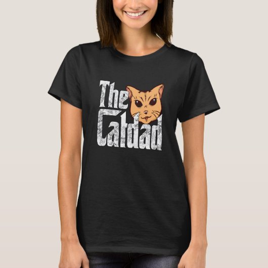 Cat Dad The Catfather Crazy Cat Father Kitty Daddy Tシャツ (正面)