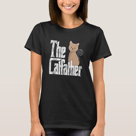 Cat Dad The Catfather Crazy Cute Cat Father Kitty Tシャツ (正面)