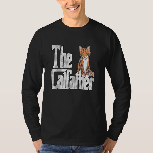 Cat Dad The Catfather Crazy Cute Cat Father Kitty  Tシャツ (正面)