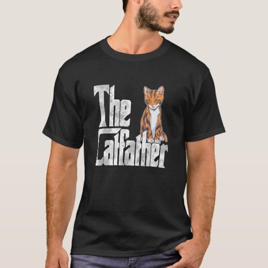 Cat Dad The Catfather Crazy Cute Cat Father Kitty  Tシャツ (正面)