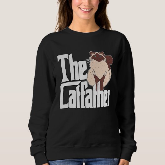 Cat Dad The Catfather Siamese Cat Father Kitty Dad スウェットシャツ (正面)