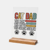 Cat Dad Vintage Funny Snack Dealer Shirt Design_1 アクリルサイン (傾斜)