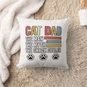 Cat Dad Vintage Funny Snack Dealer Shirt Design_1 クッション (ブランケット)