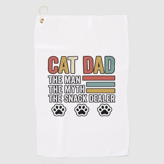 Cat Dad Vintage Funny Snack Dealer Shirt Design_1 ゴルフタオル (正面)