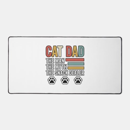 Cat Dad Vintage Funny Snack Dealer Shirt Design_1 デスクマット (正面)