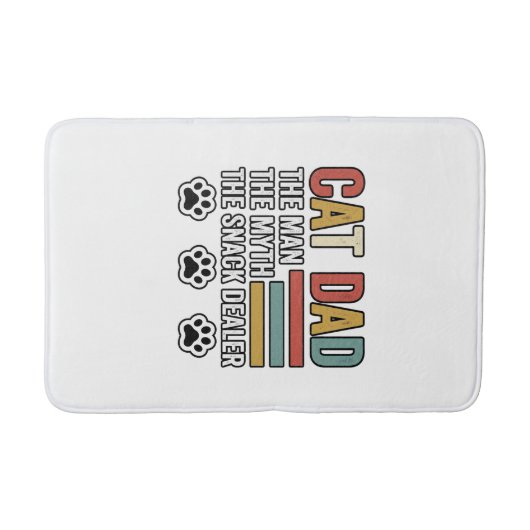 Cat Dad Vintage Funny Snack Dealer Shirt Design_1 バスマット (正面)