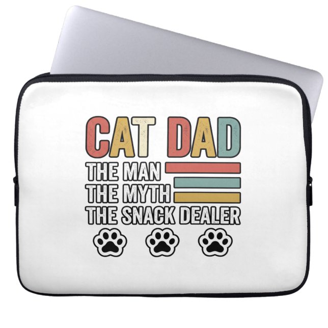 Cat Dad Vintage Funny Snack Dealer Shirt Design_1 ラップトップスリーブ (正面)
