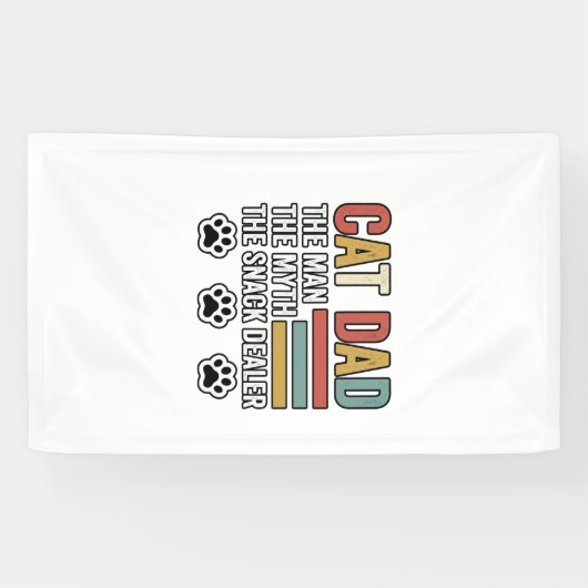 Cat Dad Vintage Funny Snack Dealer Shirt Design_1 横断幕 (横)