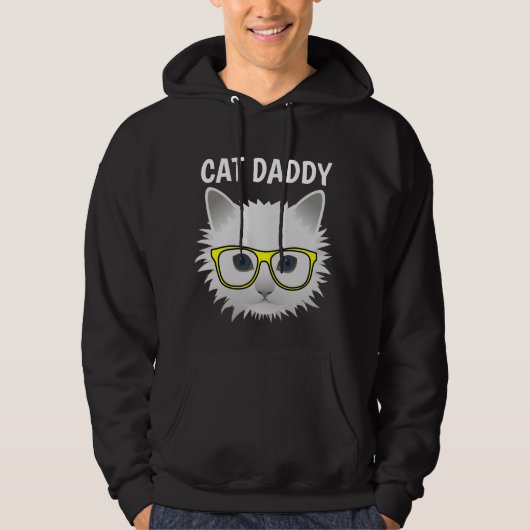 CAT DADDYパパブラックTシャツ&フード付 パーカ (正面)