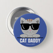 CAT DADDY サングラス 猫ボタン 缶バッジ (正面&裏面)