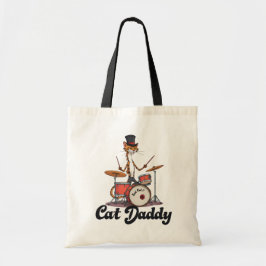 Cat Daddy Jazz Music Drummer Musician | Tabby Cats トートバッグ