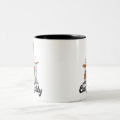 Cat Daddy Musician Drummer | Tabby Cats Art Lover ツートーンマグカップ (中央)