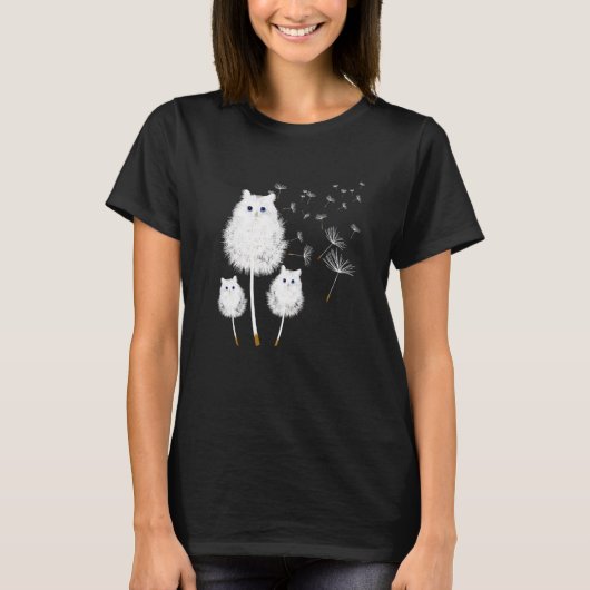 Cat Dandelion Amazing Flower Cat Tシャツ (正面)