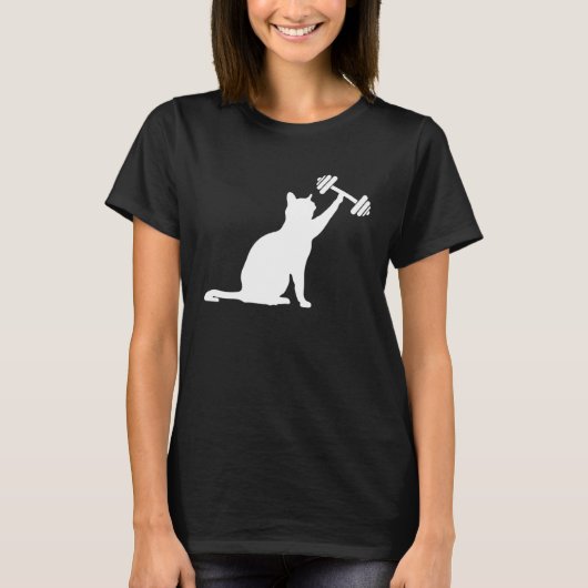 Cat deadlift weightlifting cat powerlifting kitty tシャツ (正面)