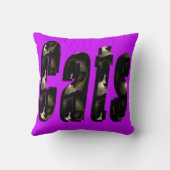 Cat Dimensional Logo、マゼンタスロークッション。 クッション (裏面)