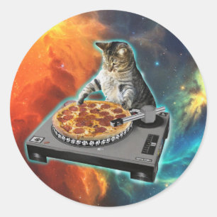 Cat djディスクジョッキーのサウンドテーブル ラウンドシール