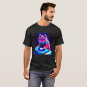 Cat DJ Vaporwave Eutitic Men Boys Girls Women A Tシャツ (正面フル)