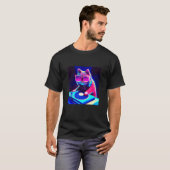 Cat DJ Vaporwave Eutitic Men Boys Girls Women A Tシャツ (正面フル)