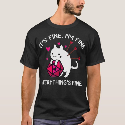 Cat DnD Valentine Everything Is 素晴らし Coule Matchi Tシャツ (正面)