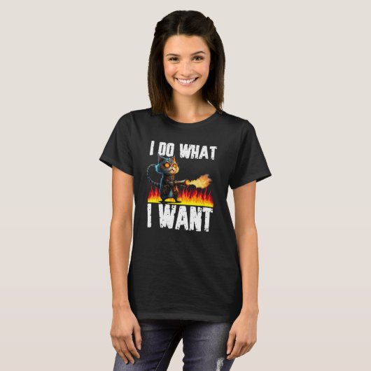 Cat Do What I want for Men Women Tシャツ (正面フル)