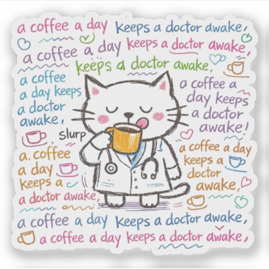 cat doctor stickers シール (正面)