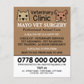 Cat & Dog、獣医、獣医サービス チラシ (正面)