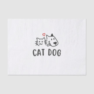 Cat Dog – Cute Minimalist Cat and Dog Design 薄葉紙