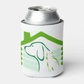 Cat Dog Green House Roof Rough 缶クーラー (缶正面)