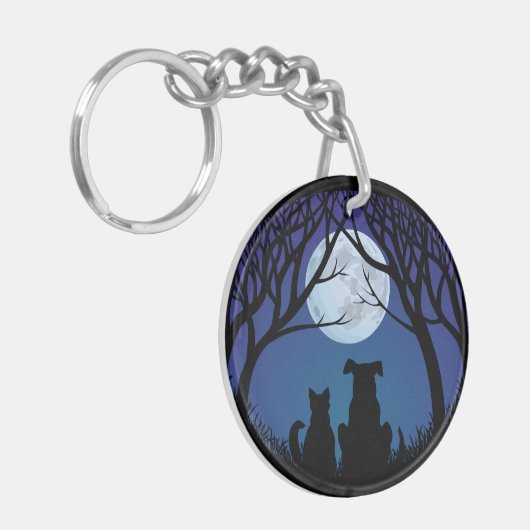 Cat & Dog Keychain Friends最高ののカスタムキーホルダー キーホルダー (正面左)