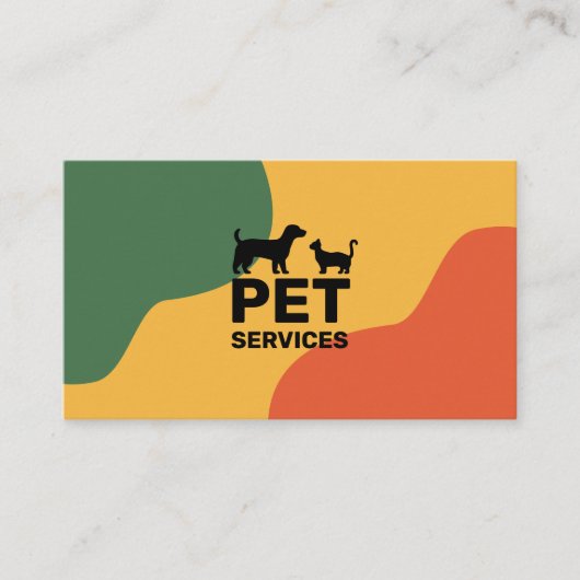 Cat & Dog - Pet Servicesカラー 名刺 (正面)