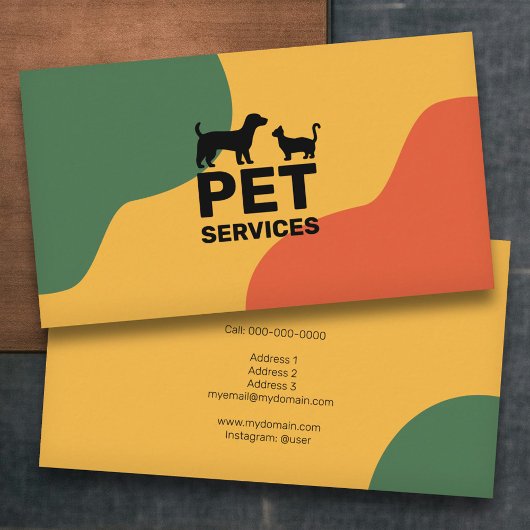 Cat & Dog - Pet Servicesカラー 名刺