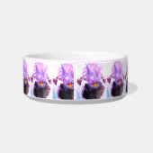 Cat Dog Shabby Floral Iris Irises Pet Name Bowl ボウル (裏面)