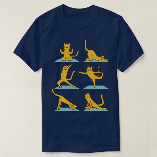 Cat Doing Multiple Yoga Positions Cats Lovers Tシャツ (デザイン正面)