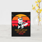 Cat Don't Stop Me Now Cat Funny  カード (黄色い花)